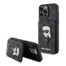 Karl Lagerfeld для iPhone 13 Pro Max чехол Cardslot Stand PU Saffiano Monogram NFT Karl Ikonik Hard Black