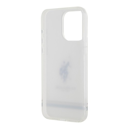 U.S. Polo для iPhone 15 Pro чехол PC/TPU Double Horse logo Tricolor stripes Hard Transparent