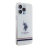 U.S. Polo для iPhone 15 Pro чехол PC/TPU Double Horse logo Tricolor stripes Hard Transparent