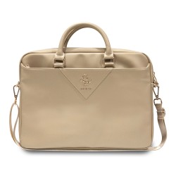 Guess для ноутбуков 15"/16" сумка PU Grained leather Bag 4G metal logo with Zipper Light Gold