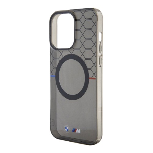 BMW для iPhone 15 Pro Max чехол M-Collection PC/TPU Printed pattern Hard Grey (MagSafe)