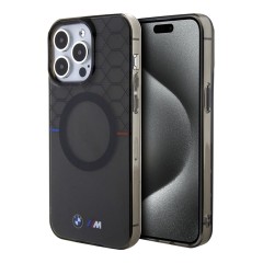 BMW для iPhone 15 Pro Max чехол M-Collection PC/TPU Printed pattern Hard Grey (MagSafe)