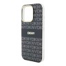 DKNY для iPhone 16 Pro чехол PC/TPU Repeat texture Tonal stripe Black (MagSafe)