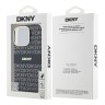DKNY для iPhone 16 Pro чехол PC/TPU Repeat texture Tonal stripe Black (MagSafe)