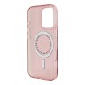 Guess для iPhone 16 Pro чехол PC/TPU Diamond Rhinestone Circle Pink (MagSafe)