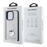 Karl Lagerfeld для iPhone 16 Pro Max чехол Fixed glitters NFT Choupette Silver