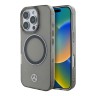 Mercedes для iPhone 16 Pro Max чехол PC/TPU Transparent with Silver Ring, Black (MagSafe)