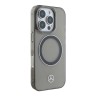 Mercedes для iPhone 16 Pro Max чехол PC/TPU Transparent with Silver Ring, Black (MagSafe)