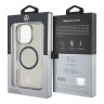 Mercedes для iPhone 16 Pro Max чехол PC/TPU Transparent with Silver Ring, Black (MagSafe)