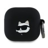 Karl Lagerfeld для Airpods 4 чехол Silicone case with ring NFT 3D Choupette Black