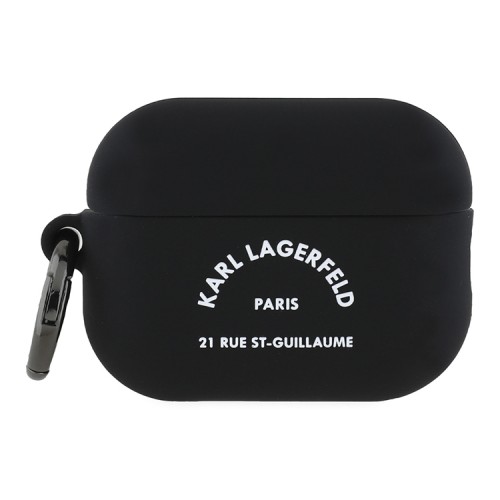 Karl Lagerfeld для Airpods Pro 2 чехол Silicone case with ring RSG logo Black