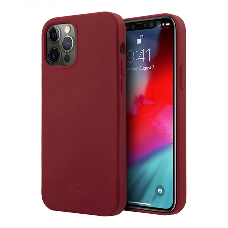 Чехол MINI Liquid Silicone Laser logo для iPhone 12 Pro Max, красный