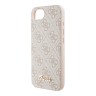 Guess для iPhone 16e чехол PU 4G Script metal logo Hard Pink (MagSafe)