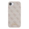 Guess для iPhone 16e чехол PU 4G Script metal logo Hard Pink (MagSafe)