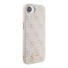 Guess для iPhone 16e чехол PU 4G Script metal logo Hard Pink (MagSafe)