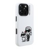 Karl Lagerfeld для iPhone 16 Pro чехол Liquid Silicone Sketch Karl&Choupette White (MagSafe)