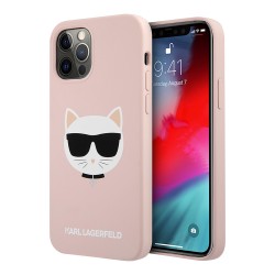 Чехол Karl Lagerfeld Liquid silicone Choupette Hard для iPhone 12 | 12 Pro, розовый