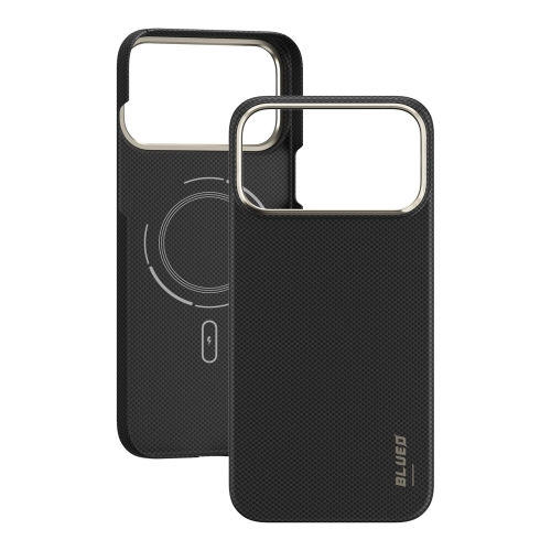 BlueO чехол для iPhone 17 Pro Max, Air Aramid fiber (Kevlar) 600D Black (MagSafe)