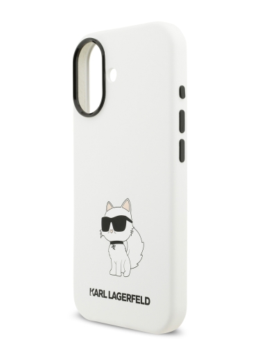 Karl Lagerfeld для iPhone 17 чехол Liquid silicone NFT Choupette Metal Cam Hard White (MagSafe)