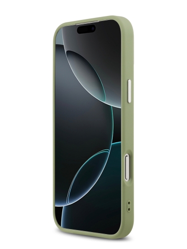 Karl Lagerfeld для iPhone 17 Pro Max чехол PU Perforated Round logo Metal camera Hard Green (MagSafe)