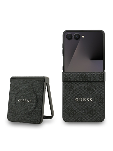 Guess для Galaxy Z Flip7 чехол PU 4G Classic metal logo Hard Black (MagSafe)