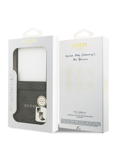 Guess для Galaxy Z Flip7 чехол PU 4G Classic metal logo Hard Black (MagSafe)