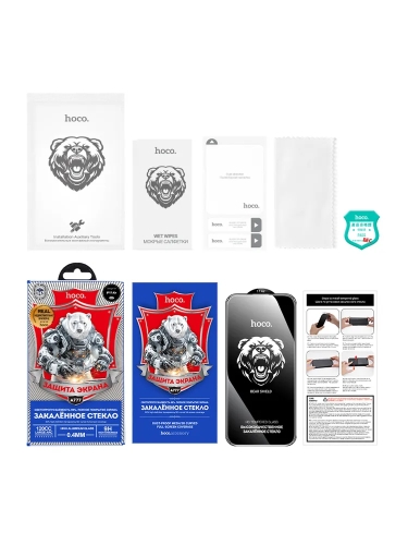 HOCO стекло для iPhone Air, Bear Shield series full screen HD tempered glass Black