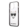 Lagerfeld Choupette Hard Transparent чехол для iPhone 13 Pro Max, черная рамка