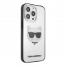 Lagerfeld Choupette Hard Transparent чехол для iPhone 13 Pro Max, черная рамка