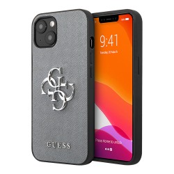 Чехол Guess PU Saffiano 4G Big metal logo Hard для iPhone 13 mini, серый