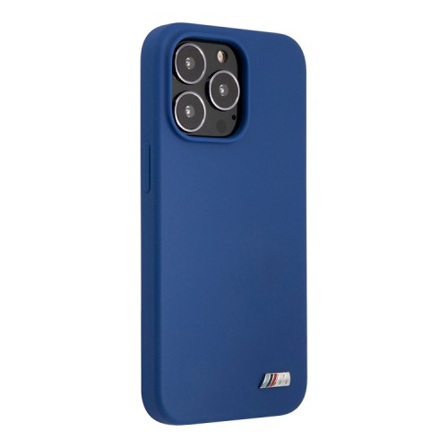 Чехол BMW M-Collection Liquid Silicone для iPhone 13 Pro, синий