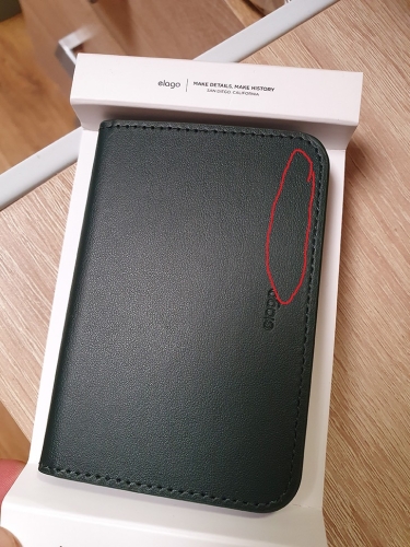 (Уценка) Elago магнитный бумажник MagSafe Card Pocket PU Leather Dark Green