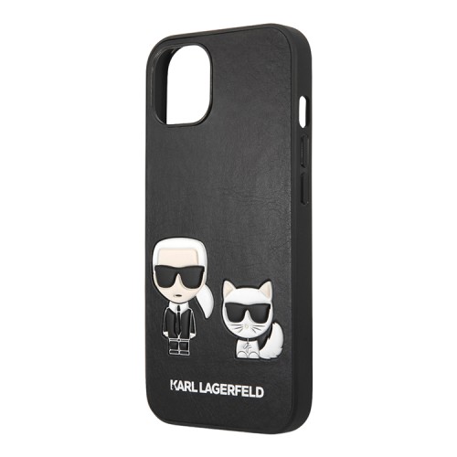 Чехол Lagerfeld PU Karl & Choupette Hard для iPhone 13, черный