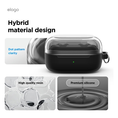 Elago для Galaxy Buds 4/4 Pro чехол Silicone DUO Hang case Clear/Black