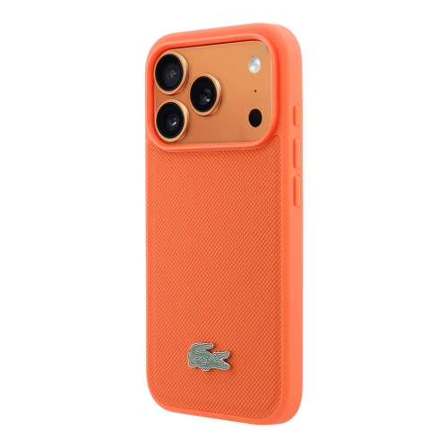 Lacoste для iPhone 17 Pro чехол PVC Lacquer Metal logo Hard Orange (MagSafe)