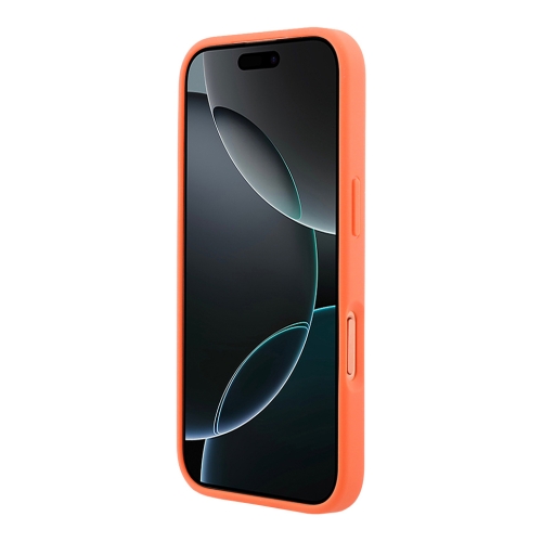 Lacoste для iPhone 17 Pro чехол PVC Lacquer Metal logo Hard Orange (MagSafe)