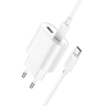 HOCO СЗУ C109A Fighter Type-C PD20W + USB-A QC3.0 +кабель C-to-C White