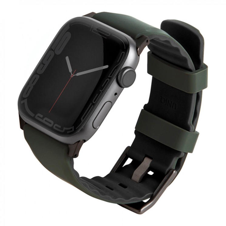 Ремешок Uniq Linus Airosoft silicone для Apple Watch All 42-44-45-49 мм, темно-зеленый