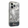 Чехол Guess Toile de Jouy w Electroplated camera Hard для iPhone 14 Pro, серый