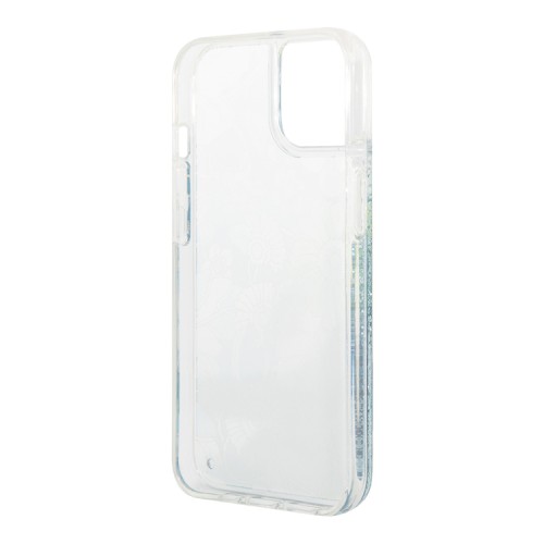 Чехол Guess Liquid glitter Flower Hard для iPhone 14, зеленый