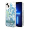 Чехол Guess Liquid glitter Flower Hard для iPhone 14, зеленый