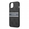 Чехол Guess 4G Stripe printed logo Hard для iPhone 14, серый