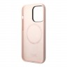 Чехол Lagerfeld Liquid silicone Karl's Head для iPhone 14 Pro Max, розовый (MagSafe)