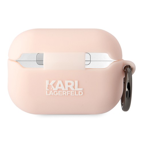 Чехол Lagerfeld Silicone case with ring NFT 3D Karl для Airpods Pro 2, розовый