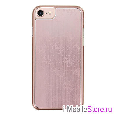 Чехол Guess 4G Aluminium plate Hard для iPhone 7/8/SE 2020, розовый
