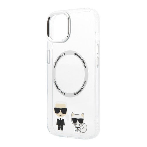 Чехол Lagerfeld Karl&Choupette Hard для iPhone 13, прозрачный (MagSafe)