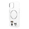 Чехол Lagerfeld Karl&Choupette Hard для iPhone 13, прозрачный (MagSafe)