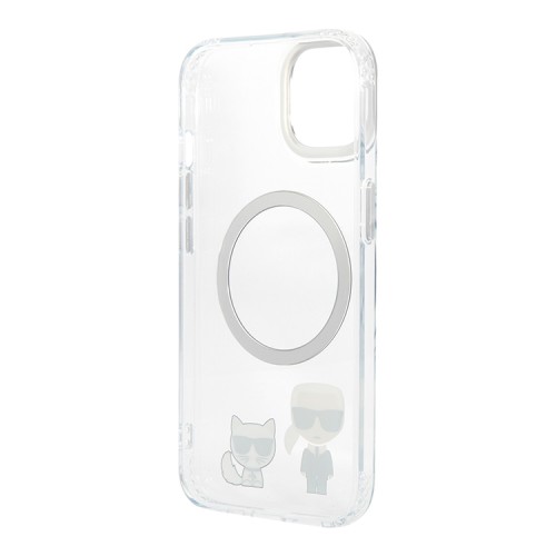 Чехол Lagerfeld Karl&Choupette Hard для iPhone 13, прозрачный (MagSafe)