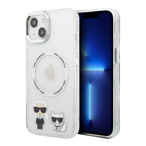 Чехол Lagerfeld Karl&Choupette Hard для iPhone 13, прозрачный (MagSafe)