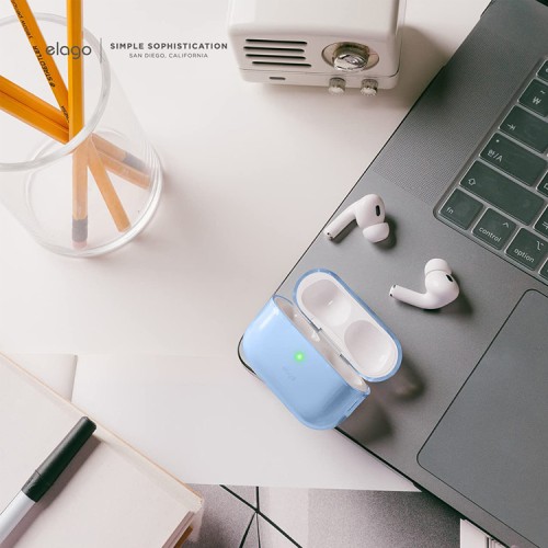 Чехол Elago Clear case with Round strap для AirPods Pro 2, Aqua Blue